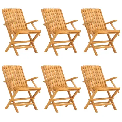 Zložljivi Vrtni Stoli - Stol za vrti 6 kosa 61x67x90 cm trdna tikovina JS2986