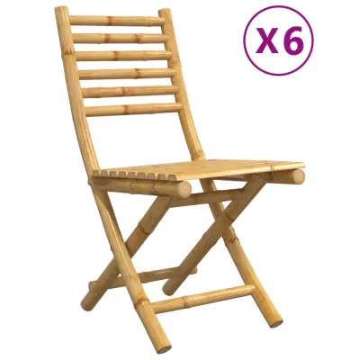 Zložljivi Vrtni Stoli - Stol za vrti 6 kosov 43x54x88 cm bambus JS2993