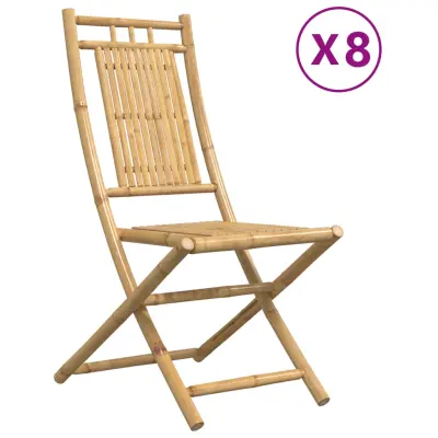 Zložljivi Vrtni Stoli - Stol za vrti 8 kosov 46x66x99 cm bambus JS3194