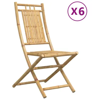 Zložljivi Vrtni Stoli - Stol za vrti 6 kosov 46x66x99 cm bambus JS2994