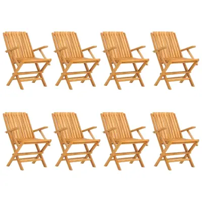 Zložljivi Vrtni Stoli - Stol za vrti 8 kosa 61x67x90 cm trdna tikovina JS3186