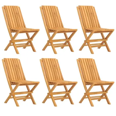 Zložljivi Vrtni Stoli - Stol za vrti 6 kosa 47x47x89 cm trdna tikovina JS2984