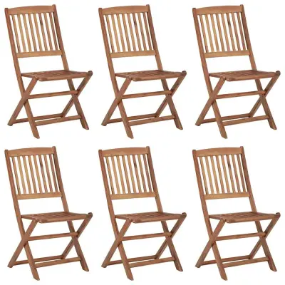 Zložljivi Vrtni Stoli - Stol za vrti 6 kosov z blazinami trden akacijev les JS3171