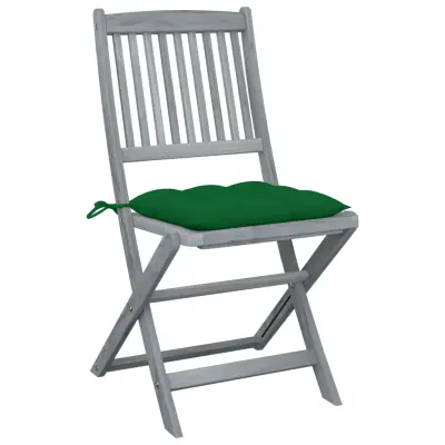 Zložljivi Vrtni Stoli - Stol za vrti 2 kosa z blazinami trden akacijev les JS2775