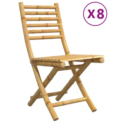 Zložljivi Vrtni Stoli - Stol za vrti 8 kosov 43x54x88 cm bambus JS3193