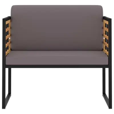 Vrtni stoli - Stol za vrt z blazinami 2 kosa trden akacijev les temno sivi JS2197