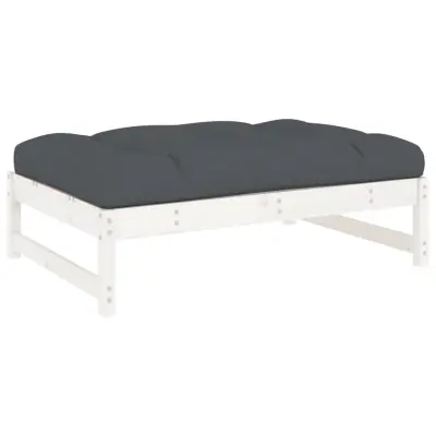 Vrtni stolček - Vrtni stoli za noge bel 120x80 cm trdna borovina JS880