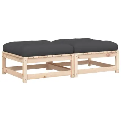 Vrtni stolček - Vrtni stoli za noge z blazino 2 kosa trdna borovina JS984