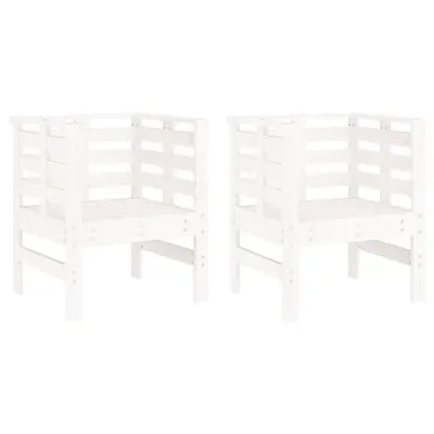 Vrtni Stoli - Stol za vrt 2 kosa bele barve 61,5x53x71 cm trdna borovina JS498