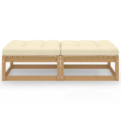 Vrtni stolčki - Vrtni stoli za noge z blazinami 2 kosa trdna borovina JS1143