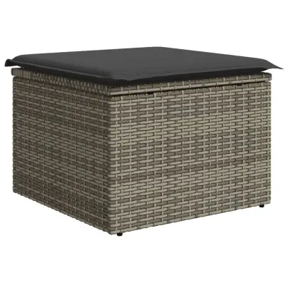 Vrtni stolček - Vrtni stoli z blazino siv 55x55x37 cm poli ratan JS833