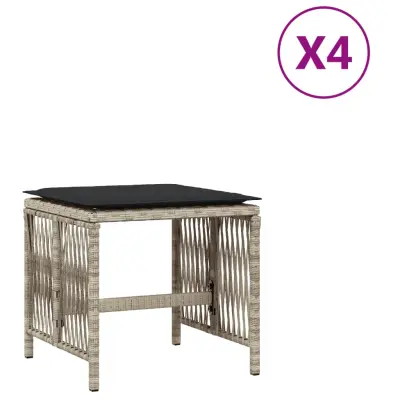 Vrtni stolčki - Vrtni stoli z blazinami 4 kosi sv. sivi 41x41x36 cm PE ratan JS1140