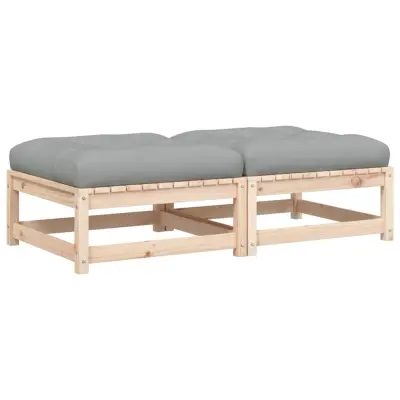 Vrtni stolček - Vrtni stoli za noge z blazino 2 kosa trdna borovina JS981