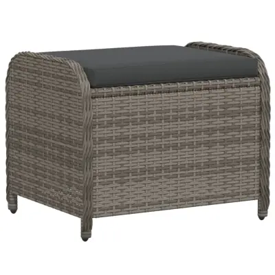 Vrtni stolček - Vrtni stoli z blazino siv 58x46x46 cm poli ratan JS834