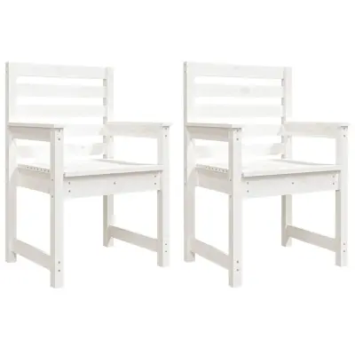 Vrtni Stoli - Stol za vrt 2 kosa bele barve 60x48x91 cm trdna borovina JS497