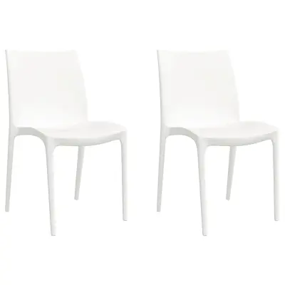 Vrtni Stoli - Stol za vrt 2 kosa bela 50x46x80 cm polipropilen JS495