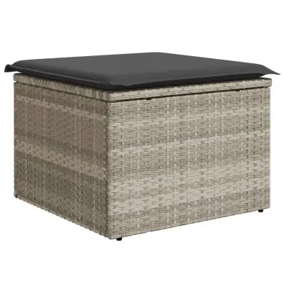 Vrtni stolček - Vrtni stoli z blazino svetlo siv 55x55x37 cm poli ratan JS838