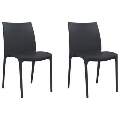 Vrtni Stoli - Stol za vrt 2 kosa antracit 50x46x80 cm polipropilen JS488