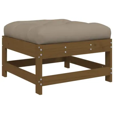 Vrtni stolček - Vrtni stoli za noge z blazino medeno rjava trdna borovina JS1027