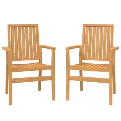 Vrtni stoli - Stol za vrt 2 kosa 56,5x57,5x91 cm trdna tikovina JS1155