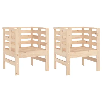Vrtni Stoli - Stol za vrt 2 kosa 61,5x53x71 cm trdna borovina JS486