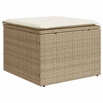 Vrtni stolček - Vrtni stoli z blazino bež 55x55x37 cm poli ratan JS810