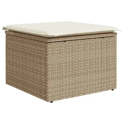 Vrtni stolček - Vrtni stoli z blazino bež 55x55x37 cm poli ratan JS811