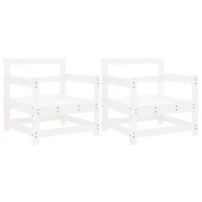 Vrtni stoli - Stol za vrt 2 kosa bela trdna borovina JS1169