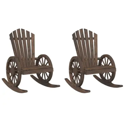 Vrtni gugalni stoli - Stol za vrt Adirondack 2 kosa trden les jelke JS278