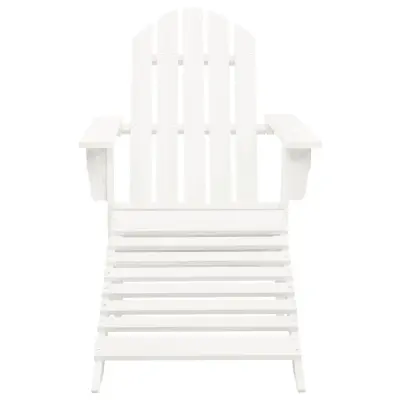 Vrtni Stoli - Stol za vrt s taburejem lesen bel JS712