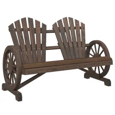 Vrtni Stoli - Stol za vrt Adirondack za 2 osebi trden les jelke JS617