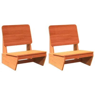 Vrtni stoli - Stol za vrt 2 kosa Wax Brown Masivni les borovega lesa JS1360