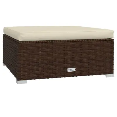 Vrtni stolček - Vrtni stoli z blazino rjav 70x70x30 cm poli ratan JS830