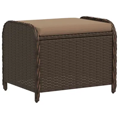 Vrtni stolček - Vrtni stoli z blazino rjav 58x46x46 cm poli ratan JS829