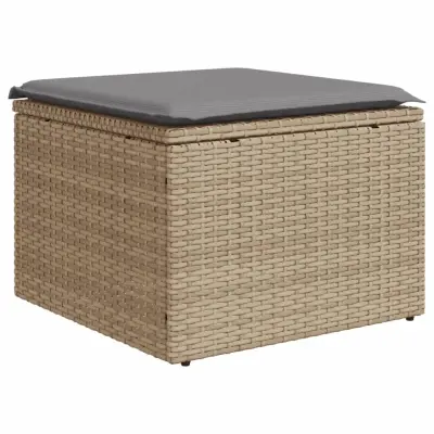 Vrtni stolček - Vrtni stoli z blazino bež 55x55x37 cm poli ratan JS807