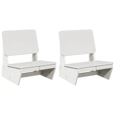 Vrtni stoli - Stol za vrt 2 kosa Bela 60x64x70,5 cm Masivni les borovega lesa JS1167