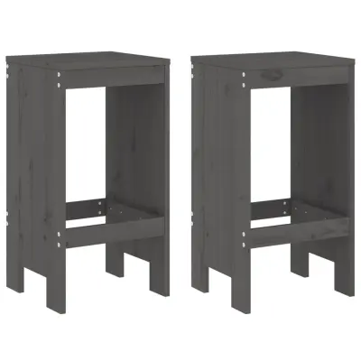 Vrtni stolček - Vrtni stoli 2 kosa siv 40x36x75 cm trdna borovina JS802