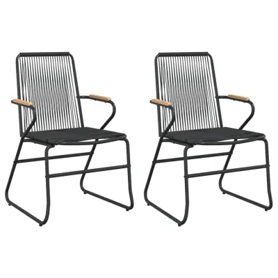 Vrtni stoli - Stol za vrt 2 kosa črni 58x59x85,5 cm PVC ratan JS1202