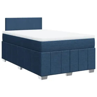 Box spring postelja - Vzmetna postelja z vzmetnico modra 120x190 cm blago SL24490