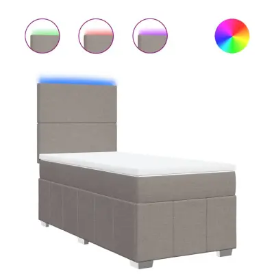 Box spring postelja - Vzmetna postelja z vzmetnico taupe 90x200 cm blago SL23008