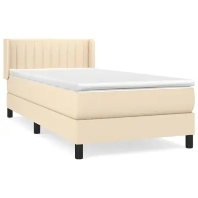 Box spring postelja - Vzmetna postelja z vzmetnico krem 90x190 cm blago SL20156