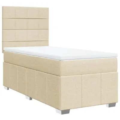 Box spring postelja - Vzmetna postelja z vzmetnico krem 80x200 cm blago SL17654
