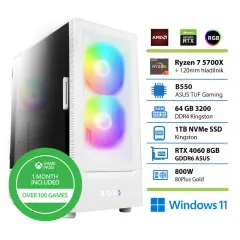 BOFX VOLANTIS WHITE R7-5700X 64GB 1TB RTX4060 W11H gaming namizni računalnik