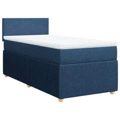 Box spring postelja - Vzmetna postelja z vzmetnico modra 80x200 cm blago SL11234