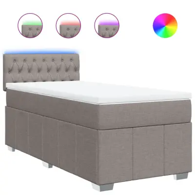 Box spring postelja - Vzmetna postelja z vzmetnico taupe 90x200 cm blago SL17620