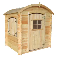Zunanja otroška hiška, 19 mm deske - Lesena igralna hiška brez podov V145 x 112 x 146 cm / 1,1 m2 - TIMBELA M505-1, naravni les