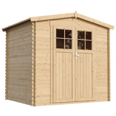 Lesena vrtna lopa - 236x226xH218 cm/ 4,33 m2 - Vrtna hiša s podi - TIMBELA M369F+M369G