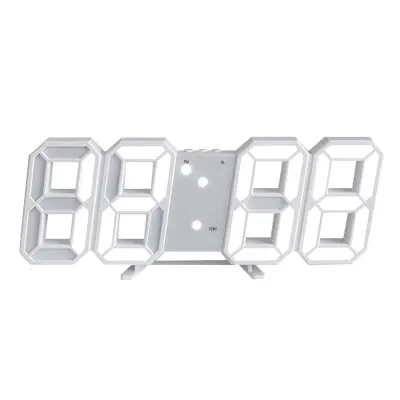 1 KOS 3D LED Digitalna stenska ura Majhna budilka Daljinski upravljalnik 25,2 CM 12/24 urna Temperatura Prikaz datuma Čas Funkcija pomnilnik