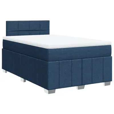 Box spring postelja - Vzmetna postelja z vzmetnico modra 120x190 cm blago SL18134