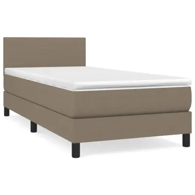Box spring postelja - Vzmetna postelja z vzmetnico taupe 90x200 cm blago SL6772